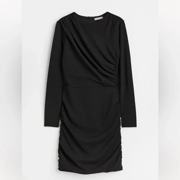H&M | Dresses | Hm Draped Bodycon Dress Nwot | Poshmark